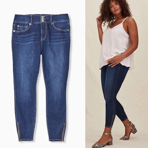 torrid Denim - Torrid Jegging Premium Stretch Medium Wash Zip Hem